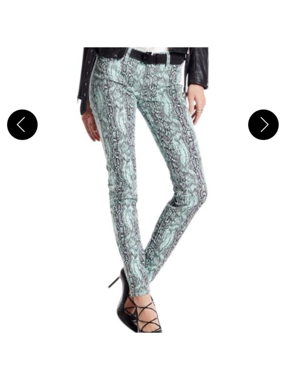 Hudson JEANS Nico mid rise super skinny snakeskin jeans size 24